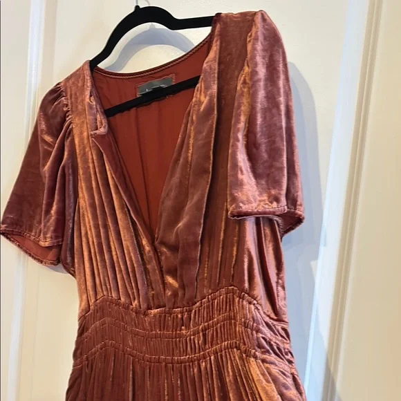 Anthropologie Velvet Maxi Dress in Deep Burgundy - Picture 3 of 6